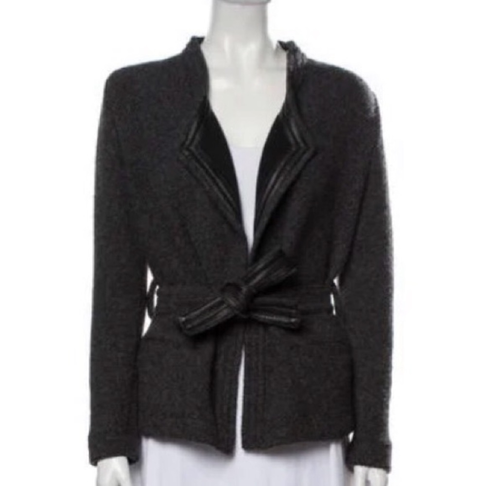 Iro wool tweed leather jacket. Like new. Size 6